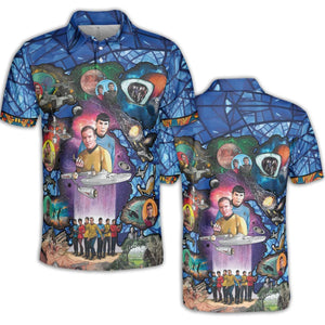 The Beginning Star Trek Pattern AOP Men/Women Polo Shirt