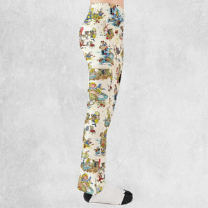 Alice In Wonderland Pattern Flare Leggings