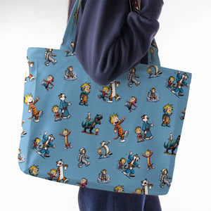 Comics Come To Life Calvin And Hobbes Large Tote Bag