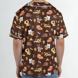 Ground Type Pokemon Pattern Unisex Baseball Jersey