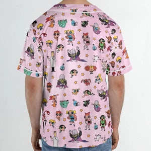 Power Puff Girls Characters Pattern Unisex Baseball Jersey