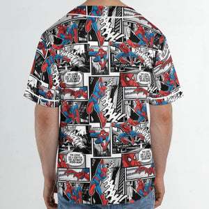 Spider Man Comic Pattern Unisex Baseball Jersey