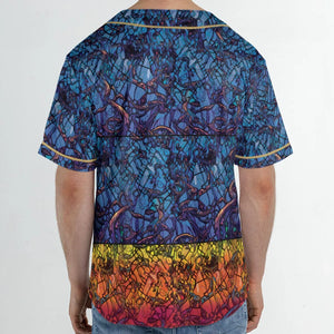 Stained Glass Cthulhu H.P Lovecraft Unisex Baseball Jersey
