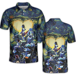 Kingdom Hearts Starry Night AOP Men/Women Polo Shirt