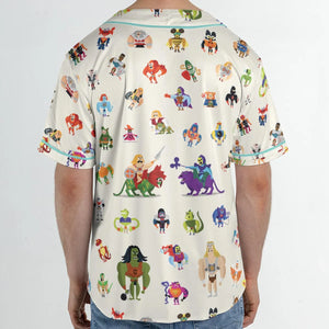 He-Man & Masters Of The Universe Characters Pattern Unisex Baseball Jersey