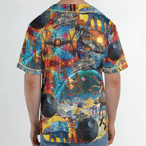 Spaceships Death Star Suncatcher Glass Unisex Baseball Jersey