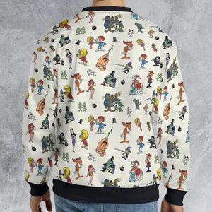 The Adventures of Rocky and Bullwinkle and Friends Characters Pattern All-over Print Sweatshirt