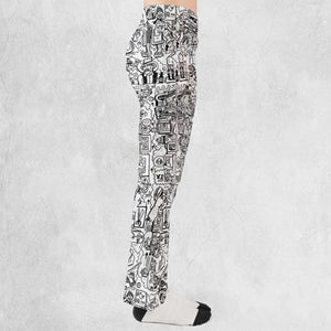 The Big Lebowski Doodles Flare Leggings