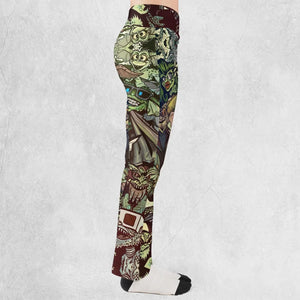 Tropical Gremlins Flare Leggings
