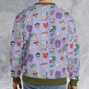 Courage the Cowardly Dog Characters Pattern All-over Print Sweatshirt