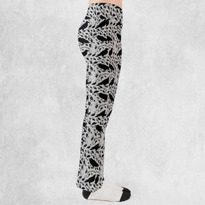 Nevermore The Raven Edgar Allan Poe Pattern Flare Leggings