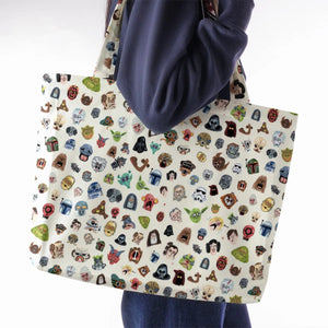 Star Wars Collage Pattern Large Tote Bag