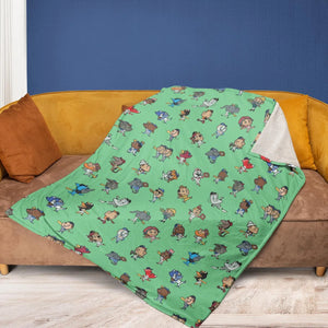Baseball Mascot Pattern Fleece Blanket