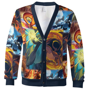 Charizard Ice Fire Dragon Combat Cardigan