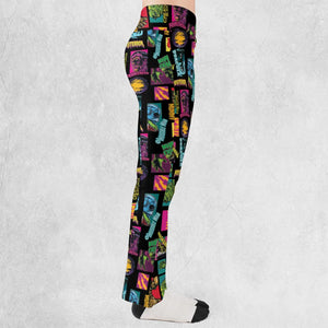 Monster Pop Movies Halloween Flare Leggings