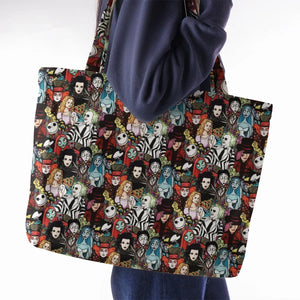 Tim Burton Characters Halloween Large Tote Bag