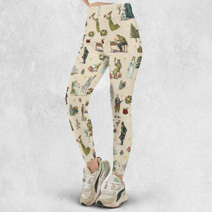 A Christmas Carol Characters Pattern Legging