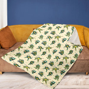 TMNT Characters Weapon Pattern Fleece Blanket