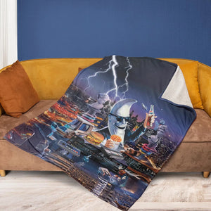 Retro Moon Mac Tonight Fleece Blanket