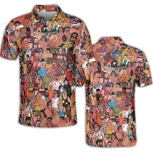 90s Professional Wrestlers AOP Men/Women Polo Shirt