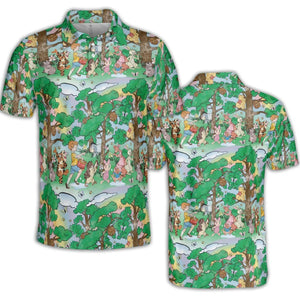 Bear and Friends Winnie the Pooh AOP Men/Women Polo Shirt