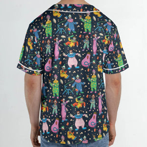 Clowns Popcorn Killer Klowns from Outer Space Pattern Unisex Baseball Jersey