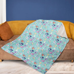 Adventure Time Floral Pattern Fleece Blanket
