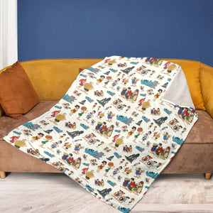 The Pebbles and Bamm Bamm Show Characters Fleece Blanket