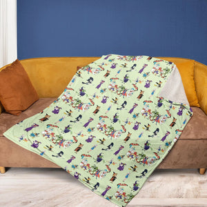 70s Witches Cartoon Characters Fleece Blanket