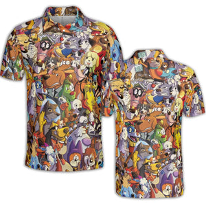 Dogs From Famous Cartoons AOP Men/Women Polo Shirt