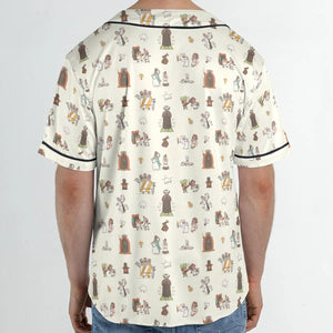 The Holy Grail Pattern Monty Python Button Down Unisex Baseball Jersey