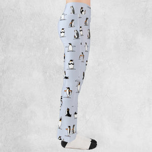 Penguin Yoga Pattern Flare Leggings