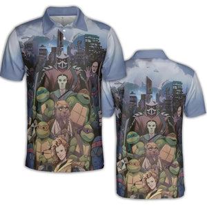 Turtles vs Ninja Teenage Mutant Ninja Turtles AOP Men/Women Polo Shirt