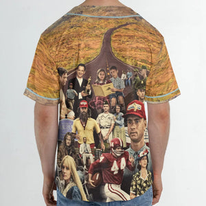 Forrest Gump's Journey Collage Unisex Baseball Jersey