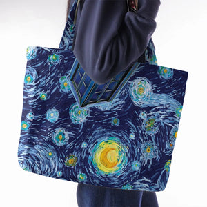 Tardis Starry Night Doctor Who Large Tote Bag