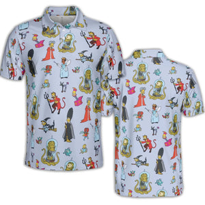Halloween Costume The Simpsons AOP Men/Women Polo Shirt