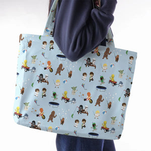 Go Fishing with Star Wars Characters Large Tote Bag