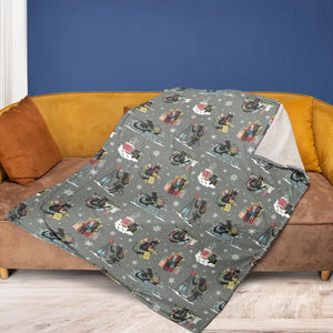 Unusual Christmas Krampus Fleece Blanket
