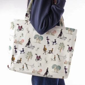 Dog Walking Look Alikes 101 Dalmations Large Tote Bag
