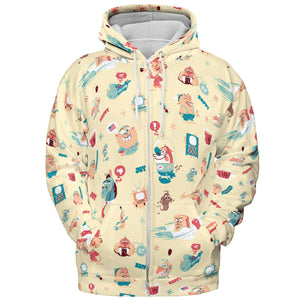 Ren and Stimpy Pattern All-over Print Hoodie