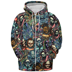 Horror Movie Characters Pattern All-over Print Hoodie