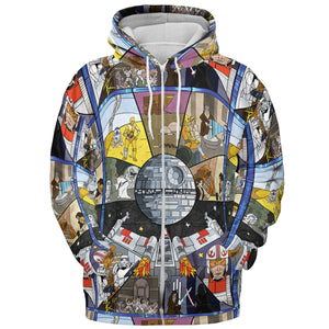 Stained Glass Star Wars All-over Print Hoodie