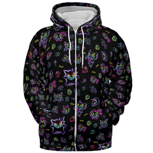 Neon Gastly Haunter Gengar Pokemon All-over Print Hoodie