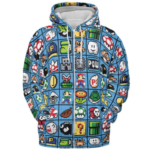 Mario Pixel Super Mario Pattern All-over Print Hoodie