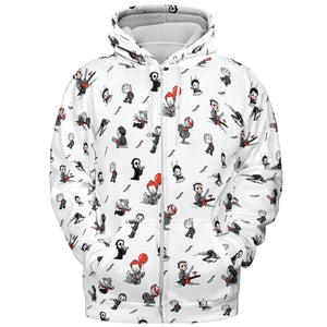 Baby Horror Characters Pattern All-over Print Hoodie