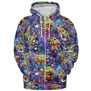 Baby Yoda In the Galaxy All-over Print Hoodie