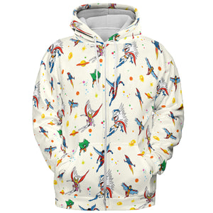 Battle of the Planets Pattern All-over Print Hoodie