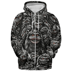 Critters Pattern Halloween All-over Print Hoodie