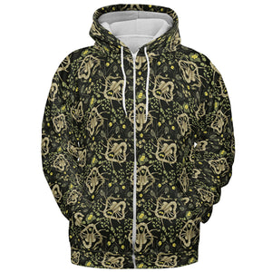 Facehugger Flower Pattern Alien All-over Print Hoodie