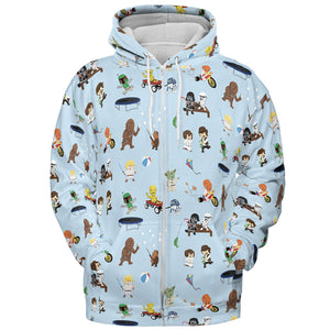 Go Fishing with Star Wars Characters All-over Print Hoodie